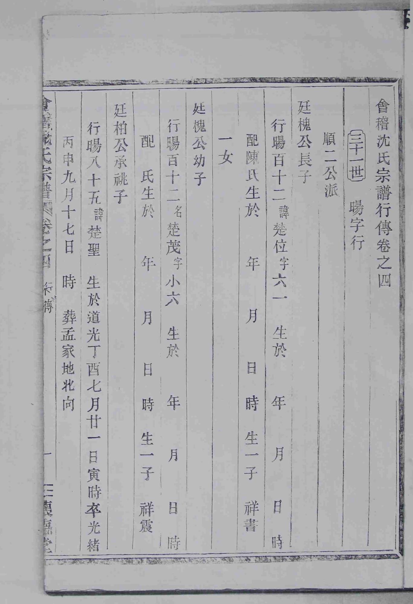 首页 数字资源 特色数据库 上虞家谱 会稽沈氏宗谱